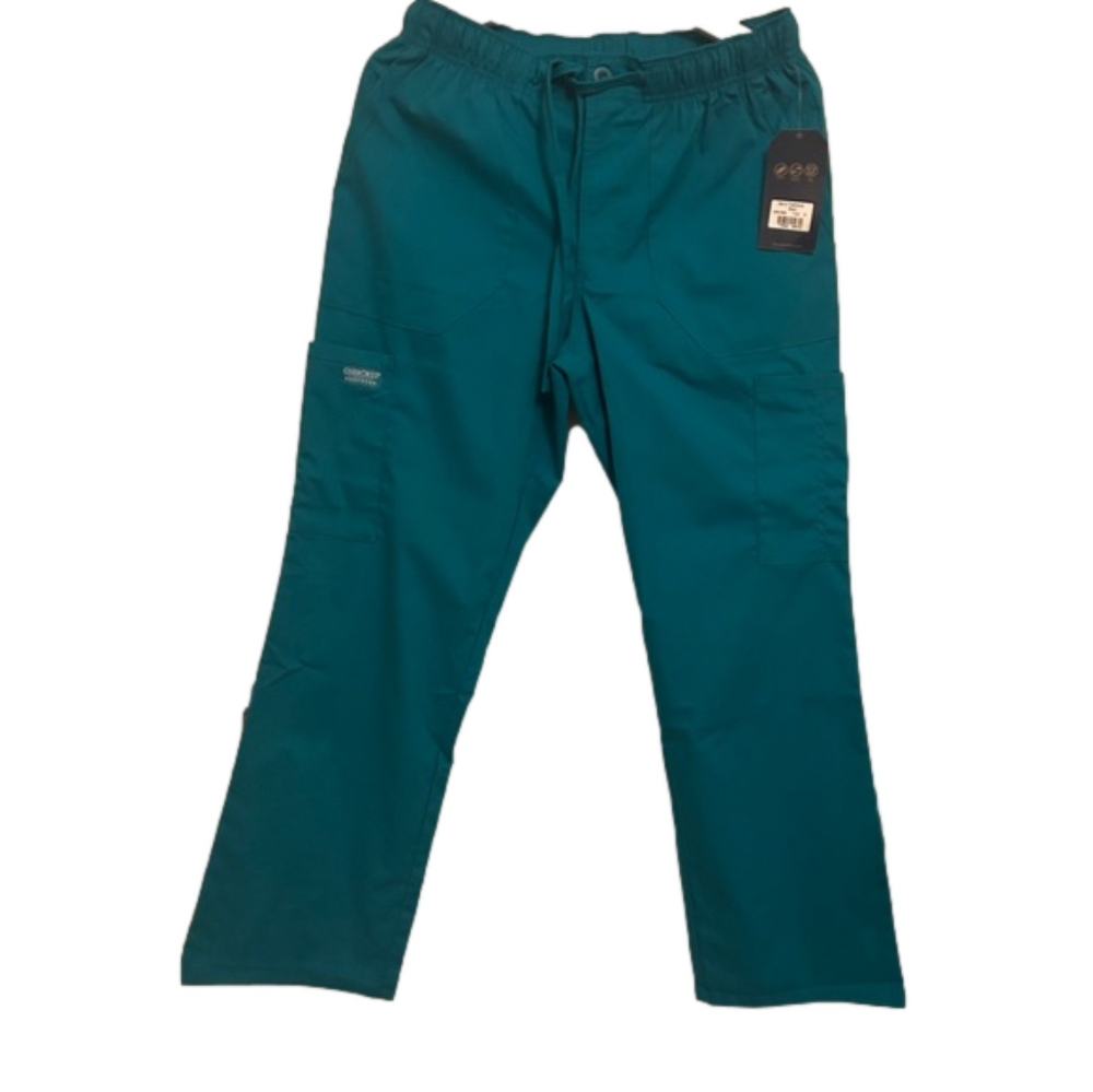 Cherokee Workwear WW190S Men's Cargo Pant Short Teal Blue, Small NWT